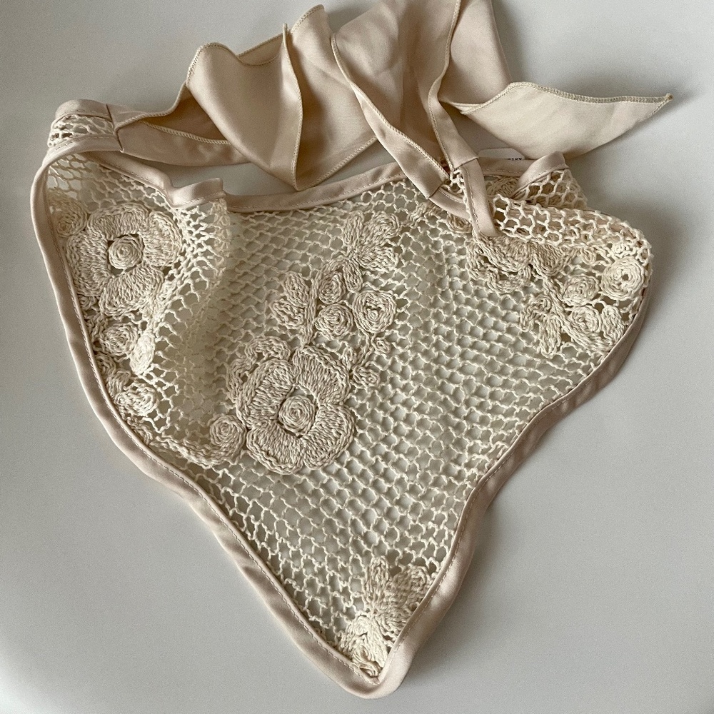 Anthropologie Crochet Hair Scarf in Ivory NWT - Picture 3 of 4